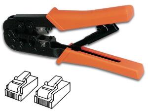 Krimptang voor netwerk kabels 6p4c (rj11), 6p6c (rj12), 8p8c (rj45)